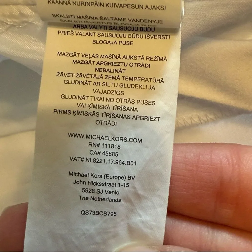 Michael Michael Kors White Stretch Cotton Slim Ankle Chino Pants Size 8 - Picture 9 of 9